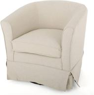 🪑 natural fabric swivel chair with loose cover by christopher knight home: cecilia logo