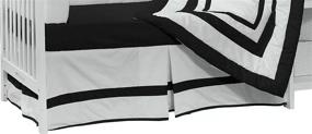 img 2 attached to 💼 Modern Hotel Style Black Crib Skirt/Dust Ruffle by Baby Doll Bedding: Stylish and Neutral