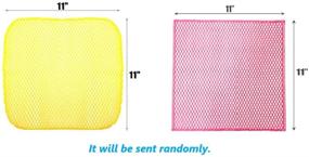 img 1 attached to 🧼 Olivia Tree Dish Washing Net Cloth/Scourer - Quick Drying 100% - Ideal Scrubber for Washing Dishes - 11x11" - Set of 3PCS - Yellow/Pink/Yellow