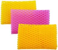 🧼 olivia tree dish washing net cloth/scourer - quick drying 100% - ideal scrubber for washing dishes - 11x11" - set of 3pcs - yellow/pink/yellow logo