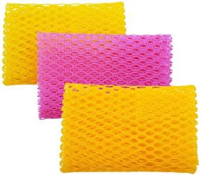 img 4 attached to 🧼 Olivia Tree Dish Washing Net Cloth/Scourer - Quick Drying 100% - Ideal Scrubber for Washing Dishes - 11x11" - Set of 3PCS - Yellow/Pink/Yellow