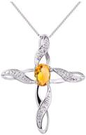 rylos silver 925 cross necklace 💎 with gemstone & diamonds: birthstone womens jewelry logo