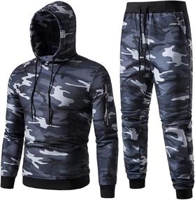 img 4 attached to 🏃 Insenver Men’s Tracksuits: Stylish Camo Sweatsuits for Casual Sports & Jogging