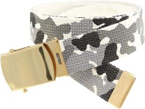 img 1 attached to Sturdy Cotton Cargo Belts with 👖 Brass Buckle - Essential Men's Military Accessories