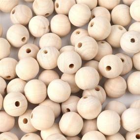 img 2 attached to 🪵 Foraineam 150 Pcs 1 Inch Round Wooden Spacer Beads - Natural Wood Loose Beads for Crafting