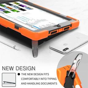 img 2 attached to ZenRich iPad 10.2 Case: Ultimate Protection with Screen Protector, Pencil Holder | Kickstand, Hand & Shoulder Straps Included | Orange | Compatible with iPad 9th/8th/7th Gen - 2021/2020/2019