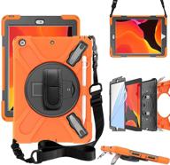 zenrich ipad 10.2 case: ultimate protection with screen protector, pencil holder | kickstand, hand & shoulder straps included | orange | compatible with ipad 9th/8th/7th gen - 2021/2020/2019 logo