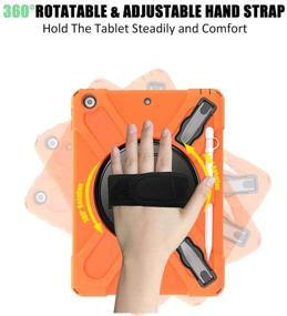 img 1 attached to ZenRich iPad 10.2 Case: Ultimate Protection with Screen Protector, Pencil Holder | Kickstand, Hand & Shoulder Straps Included | Orange | Compatible with iPad 9th/8th/7th Gen - 2021/2020/2019