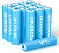 🔋 high capacity pre-charged aa rechargeable batteries, 3300mah nimh, low self discharge, 1.2v, pack of 16 logo