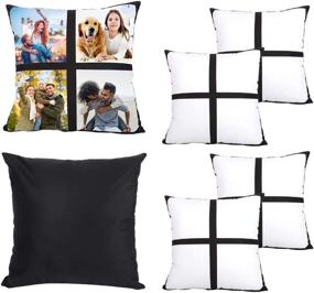 img 4 attached to High-Quality AQWJ Sublimation Blank Polyester Pillow Cases - 4 Panel, 16x16 Inch - Perfect for DIY Sublimation Printing on Sofa Couch