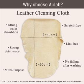 img 2 attached to 🚗 Airlab Chamois Cloth for Car - Large 35'' x 23.6'' - Natural Shammy Towel, Real Leather Drying Towel for Washing, Cleaning, & Wiping Cars