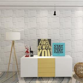 img 3 attached to Transform your Wall Decor with Art3d Decorative Tiles 3D Wall Panels - White, 12 Panels, 32 Sq Ft