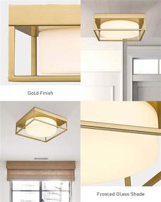 img 2 attached to 💡 Modern LED Ceiling Light Fixture – CALDION 12” 24W 950Lumens, Dimmable, 3000K, Gold Finish with Frosted Glass – Ideal for Bedroom, Kitchen, Hallway – 6870LFM-GD