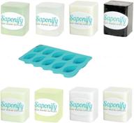 🧼 saponify melt and pour soap base sampler kit - shea butter, clear, aloe, olive oil, charcoal, coconut milk, avocado butter, and white (1 lb each) - includes silicone mold - variety pack 1 logo