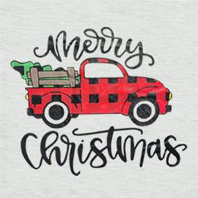 img 1 attached to 🌲 Women's Funny Christmas Sweatshirts: T&Twenties Merry Christmas Snowman Car Pullover with Plaid Tree Tops