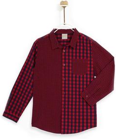 img 2 attached to 👕 M.D.K Boys Long Sleeves Mix Plaid Button Down Shirt with Pocket and Collar