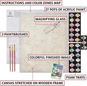 img 2 attached to 🎨 Набор для живописи по номерам для взрослых Opalberry с рамкой: набор для самостоятельного творчества на холсте – идеально подходит для украшения розовой веранды.