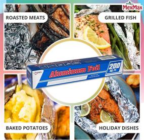 img 2 attached to 🔒 CHAMPS Standard Aluminum Foil - Heavy Duty 200 Sq Ft Wrapping Paper for Leftovers, Grilling, Baking & Cooking - Non Stick Tin Foil Sheets