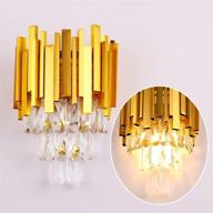 ✨ enhance your space with a stunning crystal wall sconce: modern 3-tiered wall lamp for bedroom, bathroom, living room, and hallway – gold, 2 x e12 base логотип