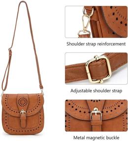 img 1 attached to 👜 Retro Leather Forestfish Women's Handbags & Wallets with Crossbody Shoulder Strap