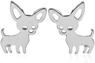 🐶 adorable tiny chihuahua pet dog stud earrings - perfect animal jewelry for girls and women logo