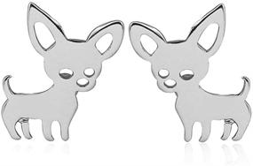 img 1 attached to 🐶 Adorable Tiny Chihuahua Pet Dog Stud Earrings - Perfect Animal Jewelry for Girls and Women