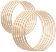 sntieecr 12 pack of 2 sizes wooden bamboo floral hoop wreath macrame craft rings for diy wedding decor, dream catchers, wall hanging crafts - 6 inch &amp; 8 inch logo