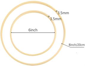 img 3 attached to Sntieecr 12 Pack of 2 Sizes Wooden Bamboo Floral Hoop Wreath Macrame Craft Rings for DIY Wedding Decor, Dream Catchers, Wall Hanging Crafts - 6 Inch &amp; 8 Inch