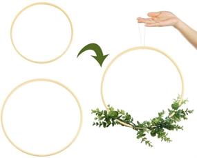 img 2 attached to Sntieecr 12 Pack of 2 Sizes Wooden Bamboo Floral Hoop Wreath Macrame Craft Rings for DIY Wedding Decor, Dream Catchers, Wall Hanging Crafts - 6 Inch &amp; 8 Inch