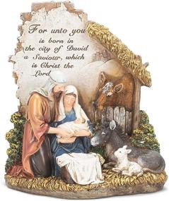 img 4 attached to 10 inch Christmas Nativity Scene Sculpture Figurine with Savior Birth