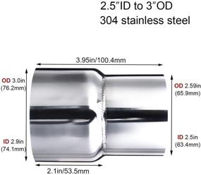 img 3 attached to 🔧 High-Quality EVIL ENERGY 2.5" ID to 3" OD Exhaust Pipe Reducer Adapter - Universal Fit 304 Stainless Steel Construction