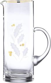 img 1 attached to 🍾 Exquisite Lenox Holiday Gold Glass Beverage Pitcher: Elevate Your Entertaining Experience!