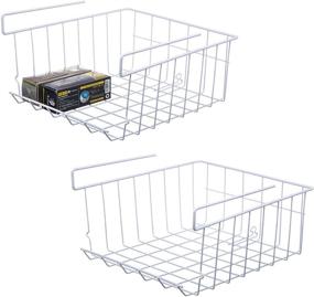 img 4 attached to Lonian Stackable Hanging Basket, 2-Pack: Efficient 📦 Wire Storage for Kitchen, Office, Pantry, Bathroom, Cabinet