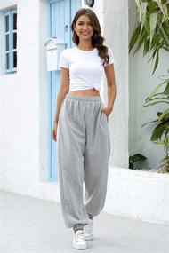 img 3 attached to 🏋️ Women's High Waist Jogger Pants with Cinch Bottom, Pockets, and Athletic Fit - Ideal for Gym, Sports, Lounge, and Trousers