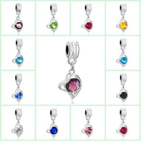 img 2 attached to RUBYCA 10Pcs Mix Assortment Heart Dangle 📿 Pendant Charm Beads: Crystal Rhinestone European Bracelet Must-Haves!