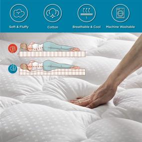 img 1 attached to 🛏️ Bedsure Full Size Pillow Top Mattress Topper - Cooling Cotton Quilted Mattress Pad with Deep Pocket, Double Padded PillowTop and Fluffy Down Alternative Fill