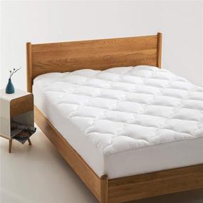 img 3 attached to 🛏️ Bedsure Full Size Pillow Top Mattress Topper - Cooling Cotton Quilted Mattress Pad with Deep Pocket, Double Padded PillowTop and Fluffy Down Alternative Fill