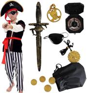 🏴 halloween pirate costume with compass-styled earring logo