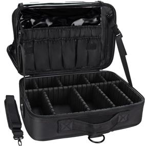 img 4 attached to 💼 Chomeiu Travel Makeup Case: Professional Cosmetic Bag Organizer, Accessories & Tools Case – Black (M Size, 14-inch)