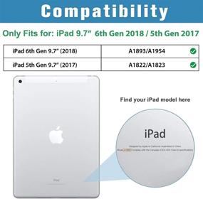 img 3 attached to 📱 ProCase iPad 9.7 Case (Old Model) 2018 iPad 6th Generation / 2017 iPad 5th Generation Case - Ultra Slim Lightweight Stand Case with Semi-Transparent Frosted Back Smart Cover for iPad 9.7 Inch – Refreshing Mint