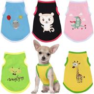 🐶 summer dog shirt: casual, cool and colorful doggie clothes for spring-summer season in 5 sizes and cartoon animal prints логотип