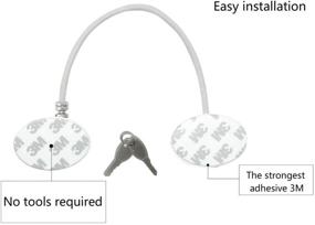 img 1 attached to Secure your Refrigerator and Cabinets with a 1 Pack Refrigerator Lock - Includes 2 Keys and Strong Adhesive for Dorms and Child Safety
