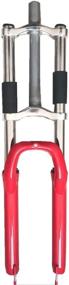 img 4 attached to 🚲 DONSP1986 26-inch Bike Suspension Fork with Disc Brake in Red - High-Performance Bicycle Forks for Smooth Riding