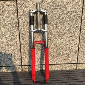 img 1 attached to 🚲 DONSP1986 26-inch Bike Suspension Fork with Disc Brake in Red - High-Performance Bicycle Forks for Smooth Riding