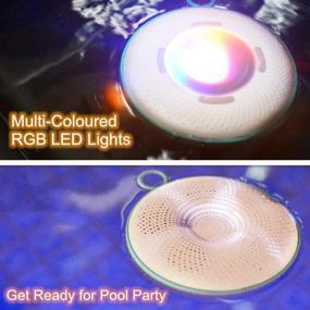 img 2 attached to 🔊 NOWBOTUCH IPX7 Waterproof Outdoor Bluetooth Speakers with Colorful LED Lights for Swimming Pool, Shower, Beach, Bathroom, Pool Party, Boating, Hiking