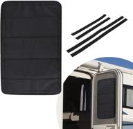 🚪 bougerv rv door shade cover: foldable, blackout sun & windshield shade - oxford material, fits most rv interior door windows - 25" x 16" - top rv accessory logo