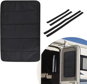 img 4 attached to 🚪 BougeRV RV Door Shade Cover: Foldable, Blackout Sun & Windshield Shade - Oxford Material, Fits Most RV Interior Door Windows - 25" X 16" - Top RV Accessory