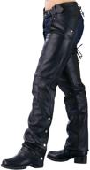👖 premium x-large ladies biker chaps: laces on the back for stunning style and perfect fit logo