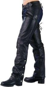 img 3 attached to 👖 Premium X-Large Ladies Biker Chaps: Laces on the Back for Stunning Style and Perfect Fit