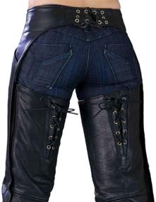 img 2 attached to 👖 Premium X-Large Ladies Biker Chaps: Laces on the Back for Stunning Style and Perfect Fit